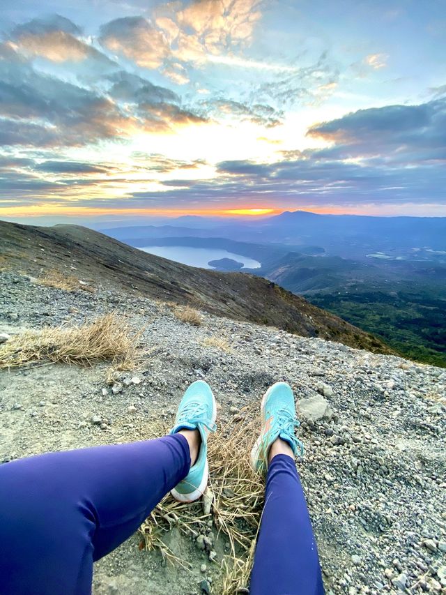 Unbeatable sunrise from the top of a volcano