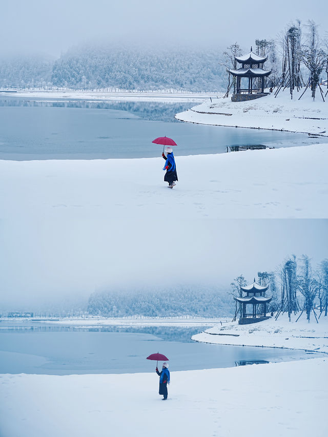 雪落南天湖，繪就冬日幻景