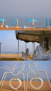 淡季週末日照看海