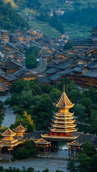 絶景のトン族寨は人が少なく景色が美しい