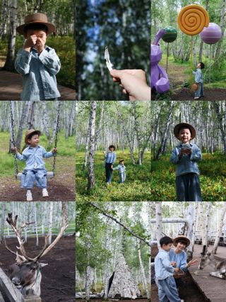 Erguna birch forest, super refreshing forest swing + reindeer experience