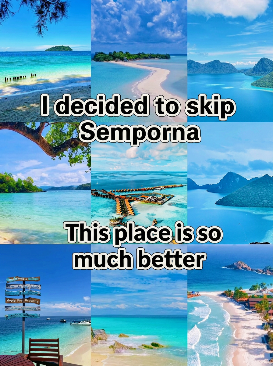 I almost gave up on Semporna, but then I found this place where you can chill for 300 per person. It's uncrowded and beautiful.