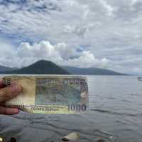 Ternate island, pictured on bank notes