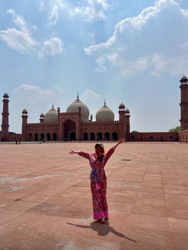 A pink majestic mosque