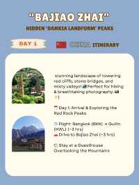 Bajiao Zhai:  itinerary 