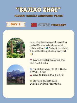 Bajiao Zhai:  itinerary 
