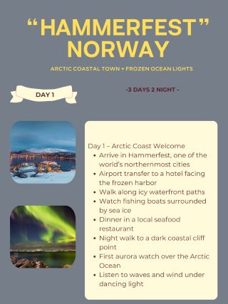 Hammerfest — “Arctic Coastal Town + Frozen Ocean Lights”
