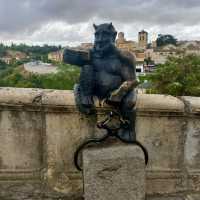 The devil taking a selfie in Segovia