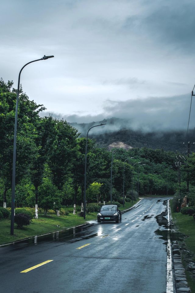 不在新疆蘇州人有自己的「阿勒泰」||雨後通往大陽山的路上， 只見山間霧氣繚繞， 彷彿一幅流動的水。