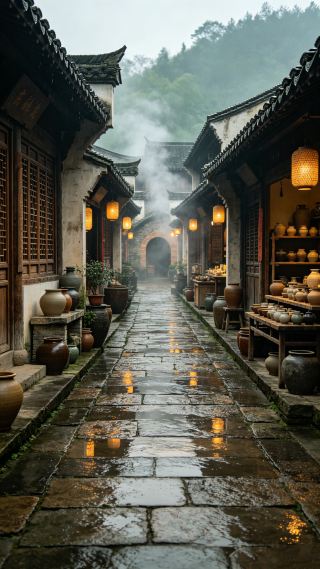 산간의 호수, 안개 속 다리로 출발
