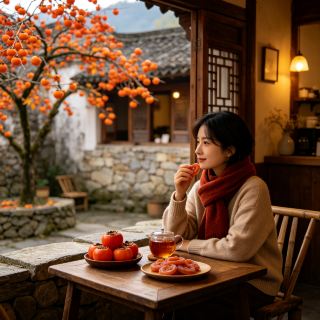 Pingnan's autumn persimmons are ripe and red