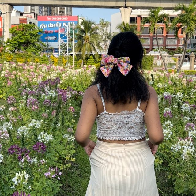 ถ่ายรูปดอกไม้ ที่สวนรถไฟ