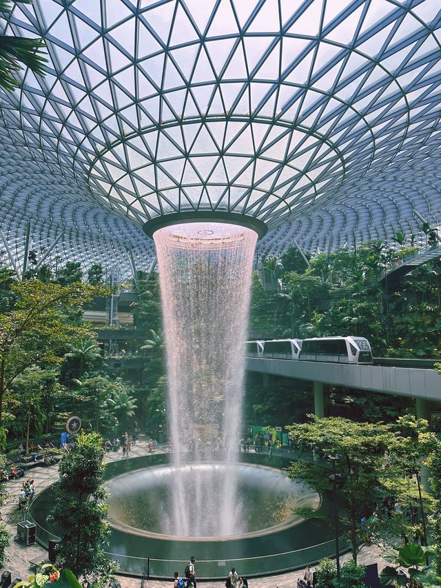 《新加坡》世界最高室內瀑布 樟宜機場必拍雨漩渦-星耀樟宜