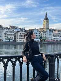 Enjoying the breathtaking views from Lindenhof in Zurich!