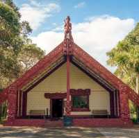 Treaty House and the Maori War Canoe,