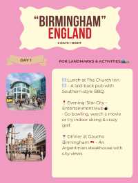 Birmingham itinerary 
