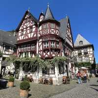 A beautiful town lies in the Rhine Gorge