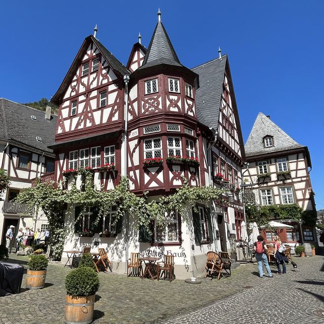 A beautiful town lies in the Rhine Gorge