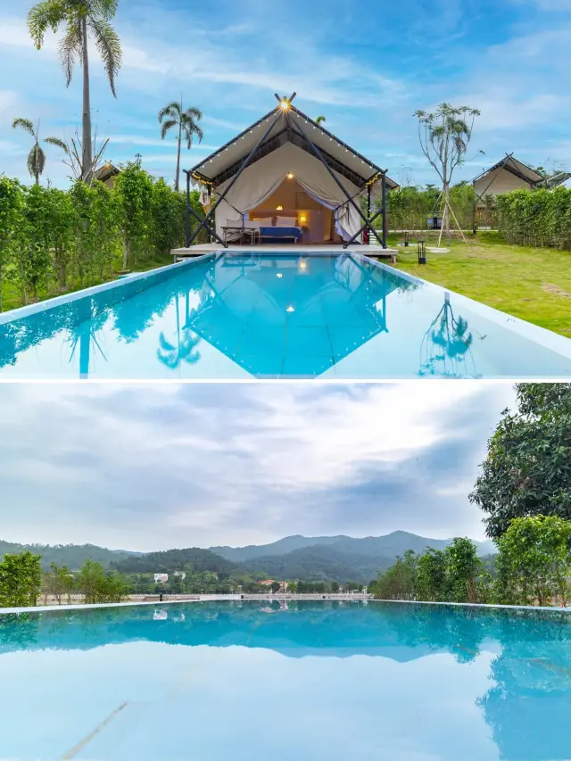 객실 수영장+호수 전망 텐트, 불산 여름철 아이들과 산책하기 좋은 곳!