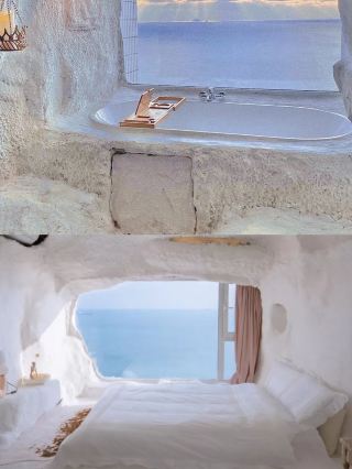 Qingdao Homestay | Dreaming of Santorini Cave Hotel in Greece