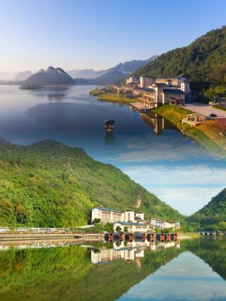 清遠天鹅湖宝晶宮は景色の中に住んでいるようでとても癒される