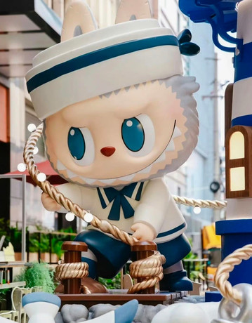 極上　塔　人物　置物　217g タウニ　東さ8-0704⑤ LABUBUが東方明珠電視塔に降臨！ポップマート シティパーク カーニバル