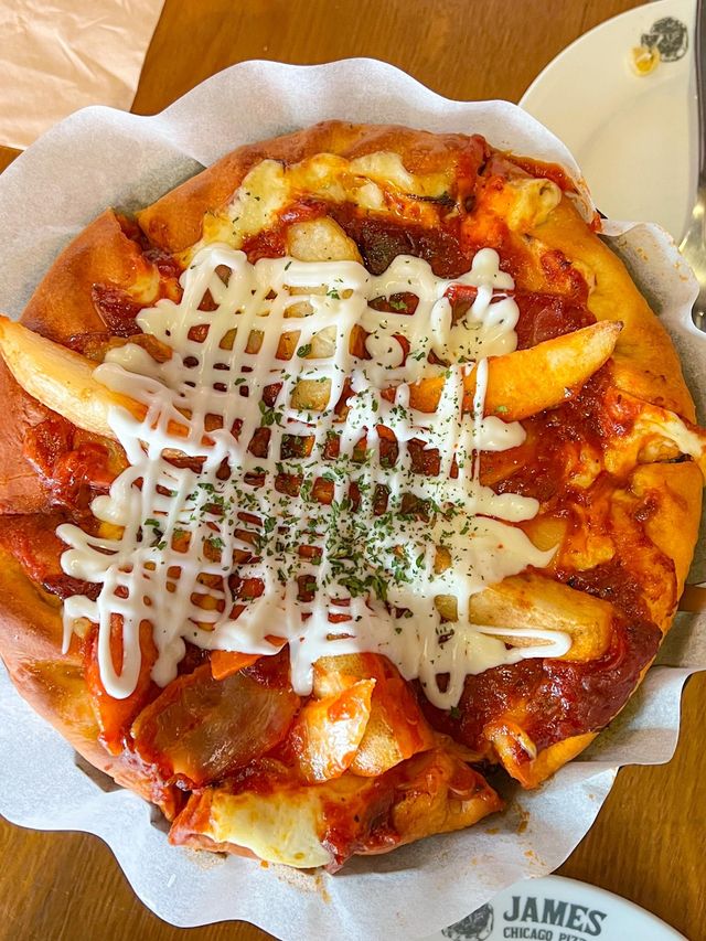제임스시카고피자 미국식 치즈듬뿍 홍대맛집🍕
