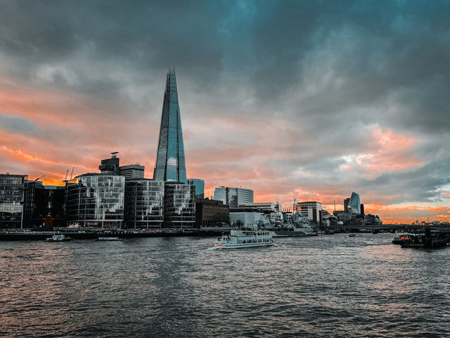 Sunset Splendor: Tower Bridge and The Shard in London