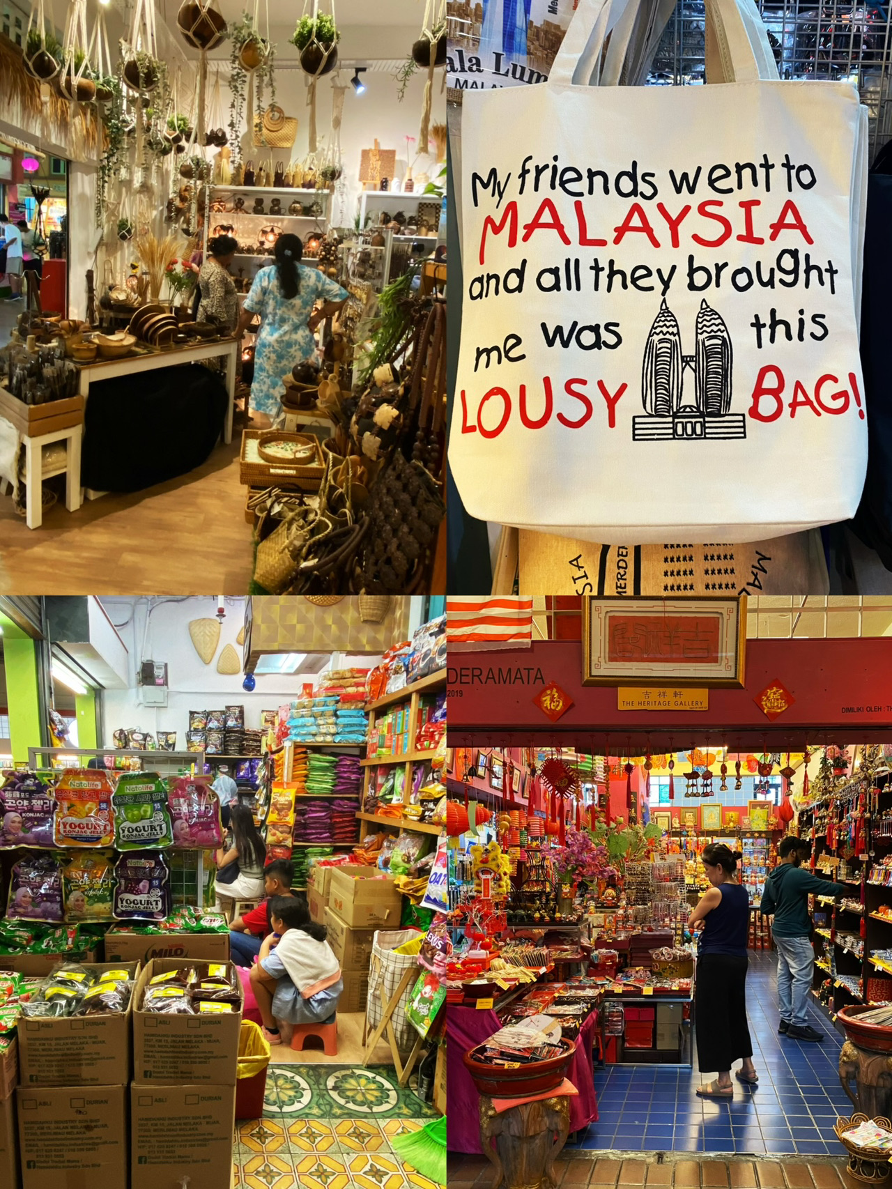 
 
Kalau kamu lagi cari oleh-oleh di Kuala Lumpur, Pasar Seni (Central Market) itu salah satu tempat yang paling oke buat didatangi. Di sana banyak banget produk lokal, mulai dari baju batik, kerajinan tangan, gantungan kunci, magnet, kartu pos, sampai camilan tradisional. Harganya biasanya terjangkau, dan di beberapa toko kamu bisa menawar dengan sopan. Coba bandingin harga dulu sebelum beli ya, soalnya tiap kios mungkin jual barang yang sama dengan harga beda. Mending datang pagi atau agak siang biar lebih nyaman, karena kalau sore biasanya makin ramai. Jangan lupa bawa uang tunai, tapi tenang aja, banyak kok toko yang sudah terima kartu atau e-wallet. Habis belanja, kamu juga bisa jalan-jalan di sekitar sana buat nyobain makanan lokal, lihat mural, atau mampir ke tempat wisata budaya. Pasar Seni itu tempat yang pas banget buat cari hadiah sambil menikmati suasana dan budaya lokal di pusat kota Kuala Lumpur.