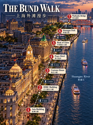 🇨🇳Shanghai City Walk Map: The Bund ✨ 