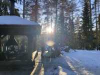 Deep into the winterland of snow in Nuuksio National Park, Finland! 🌿🏞️