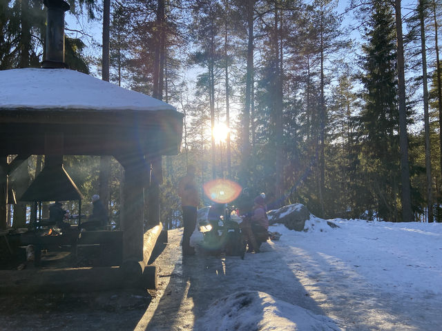 Deep into the winterland of snow in Nuuksio National Park, Finland! 🌿🏞️