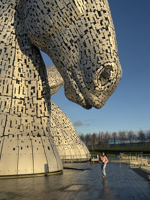 The Kelpies, located in The Helix Park, near Falkirk Scotland 