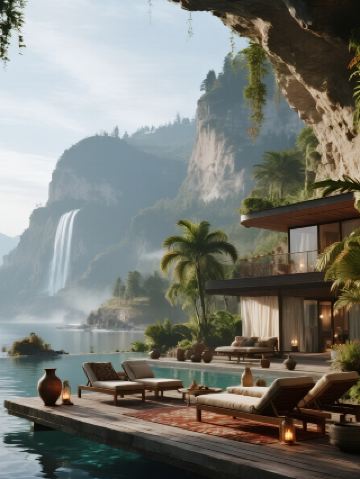 高原の陽光の癒し力！子どもと一緒に雪山の下のカラフルな峡谷で日光浴