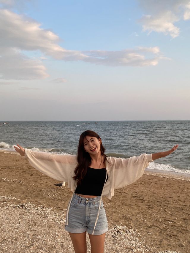 일몰이 아름다운 인천 선녀바위해수욕장🌅🧡