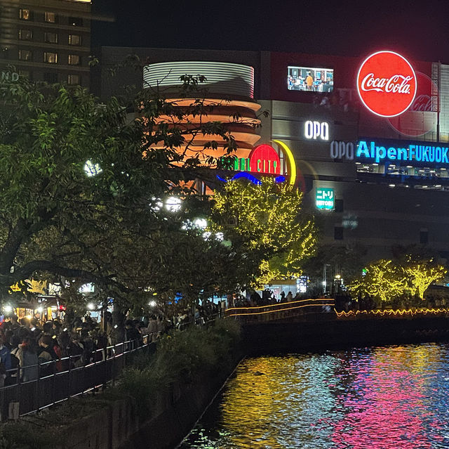 福岡景點｜中州屋台，夜市小攤販的聚集地，還有美麗河景