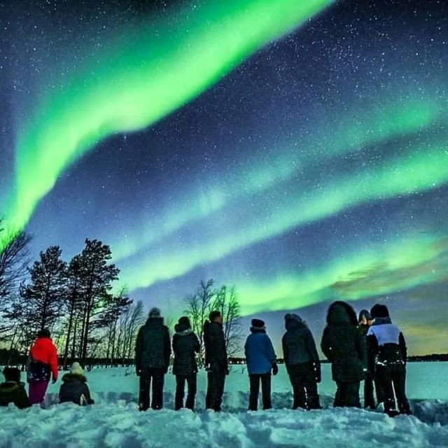 Amazing northen lights with adorable ice