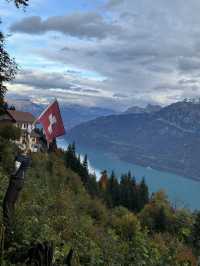 瑞士🇨🇭絕佳觀景台俯瞰Interlaken 兩大湖🩵日落美景