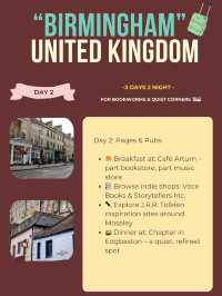 Birmingham 3-days itinerary 🫧
