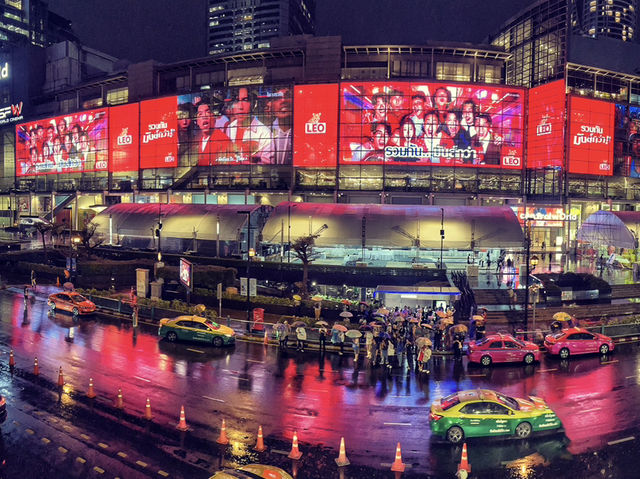 City Lights from Above: Bangkok’s Central World Night Glow 🌃✨