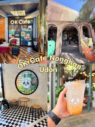 OK Cafe Nonghan Udon, a coffee shop in a Bangchak gas station ☕️🍹