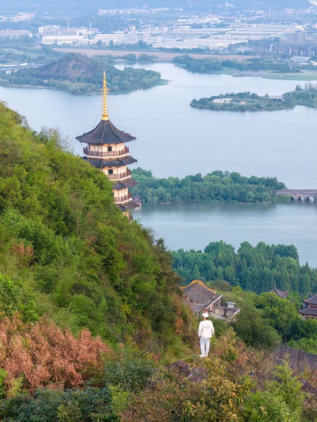 杭州湘湖徒步登山路線,視角絕美不輸西湖。