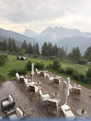 Bringing mom to stay at a forest secret retreat hotel in Dolomites