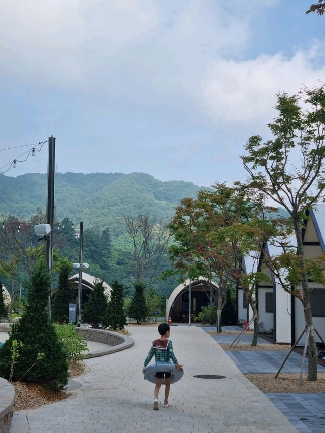 뜨끈한 노천탕이 있는 캠핑장