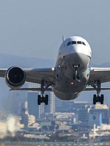 関空をかすめる！千里川土手で飛行機撮影