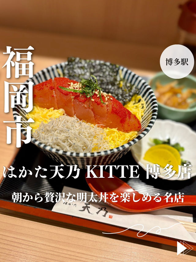 【福岡・博多駅】朝から贅沢な明太丼を楽しめる名店「はかた天乃 KITTE 博多店」