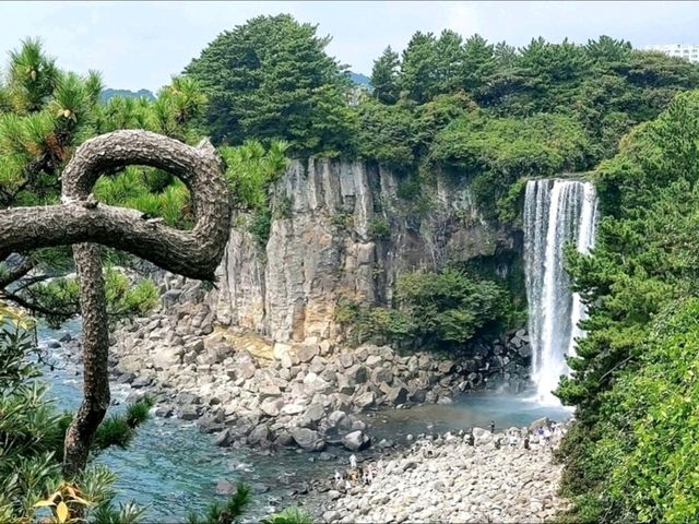 Cascading Beauty of Jeongbang Waterfall