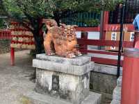 A majestic shrine standing on the blue sea