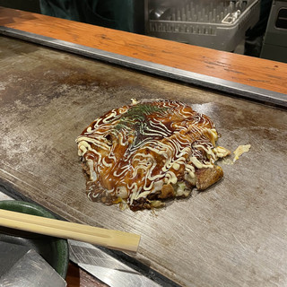 Famous okonomiyaki store at Osaka Japan 
