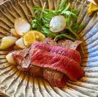 【福岡グルメ】お肉がとても柔らか！お出汁とともに食べるステーキ